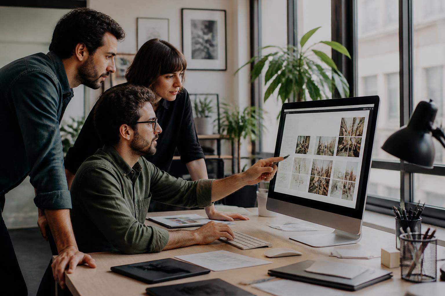 Agency team reviewing a client-ready digital deliverable